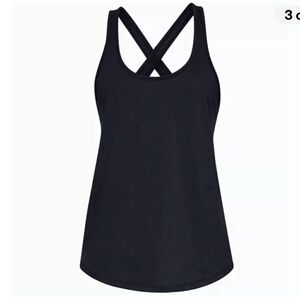 Under Armour Womens Charged Cotton Black Crossback Tank Top Size Large